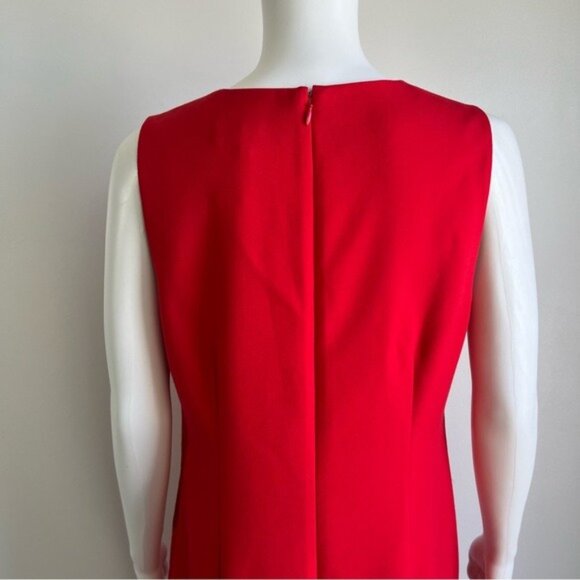 NWT J.Crew Grommet Scalloped Sleeveless Shift Dress in Red - 8 - Picture 6 of 9